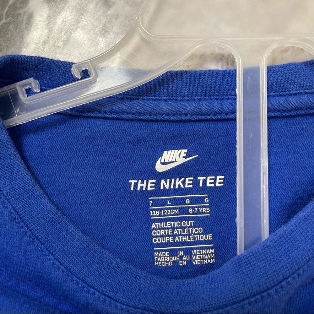 Nike Kids Royal Blue Tee with White Logo size 7